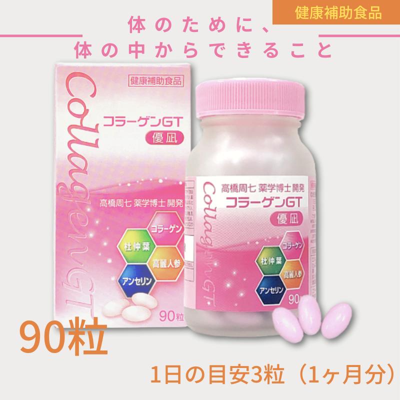 コラーゲン コラーゲンGT優凪 90粒 高橋周七 杜仲葉 高麗人参