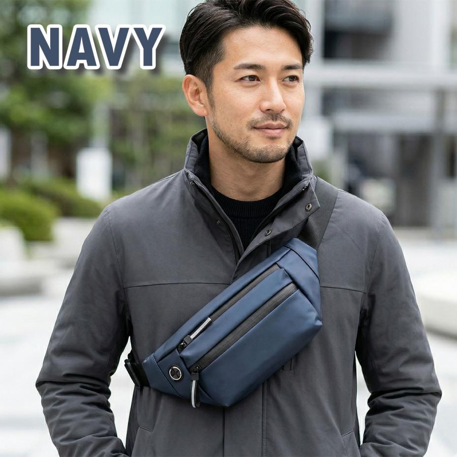 撥水ボディバッグ| メンズ 軽量 多収納 黒 美品 | 仕事 学生 ギフト ウエストバッグ ウエストポーチ メンズ 大容量 防水 軽量 仕事用