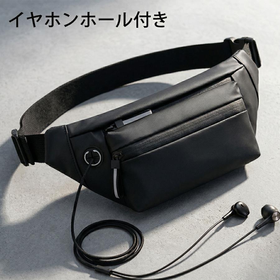 撥水ボディバッグ| メンズ 軽量 多収納 黒 美品 | 仕事 学生 ギフト リアルスタイル REAL STYLE ボディバッグ メンズ レディース 撥水 薄型