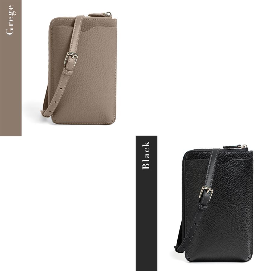 未使用品　本革 スマホポーチ　チェーンストラップ付　シルバー スマホショルダー バッグ レディース 本革 財布 ストラップ 大きめ お