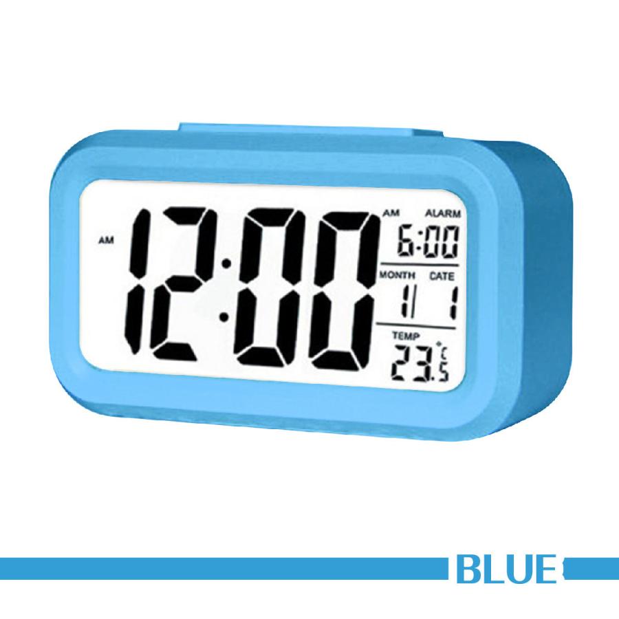 目覚まし時計 おしゃれ バックライト付き 大音量 起きれる 子供 置き時計 デジタル 見やすい シンプル カレンダー付き 温度計 アラーム 卓上 LED表示 かわいい｜heureux｜05