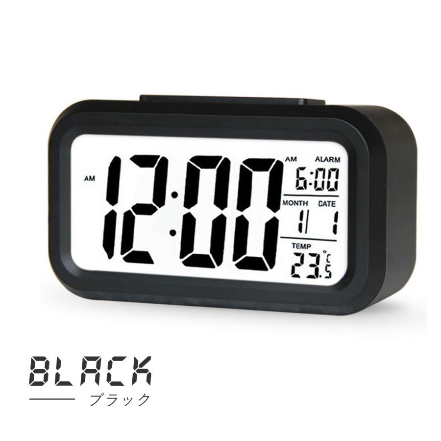 目覚まし時計 大音量 こども おしゃれ デジタル スヌーズ 子供 子ども バックライト 置き時計 見やすい シンプル カレンダー 温度計 アラーム 卓上 LED表示 | ブランド登録なし | 02