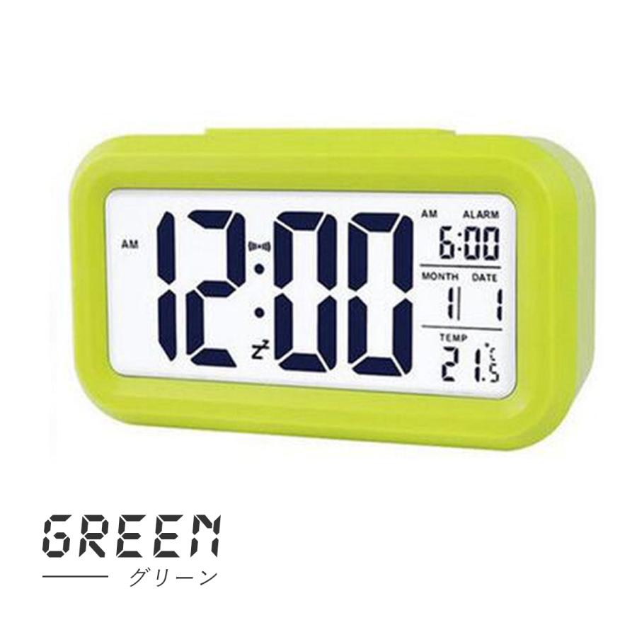 目覚まし時計 大音量 こども おしゃれ デジタル スヌーズ 子供 子ども バックライト 置き時計 見やすい シンプル カレンダー 温度計 アラーム 卓上 LED表示 | ブランド登録なし | 03