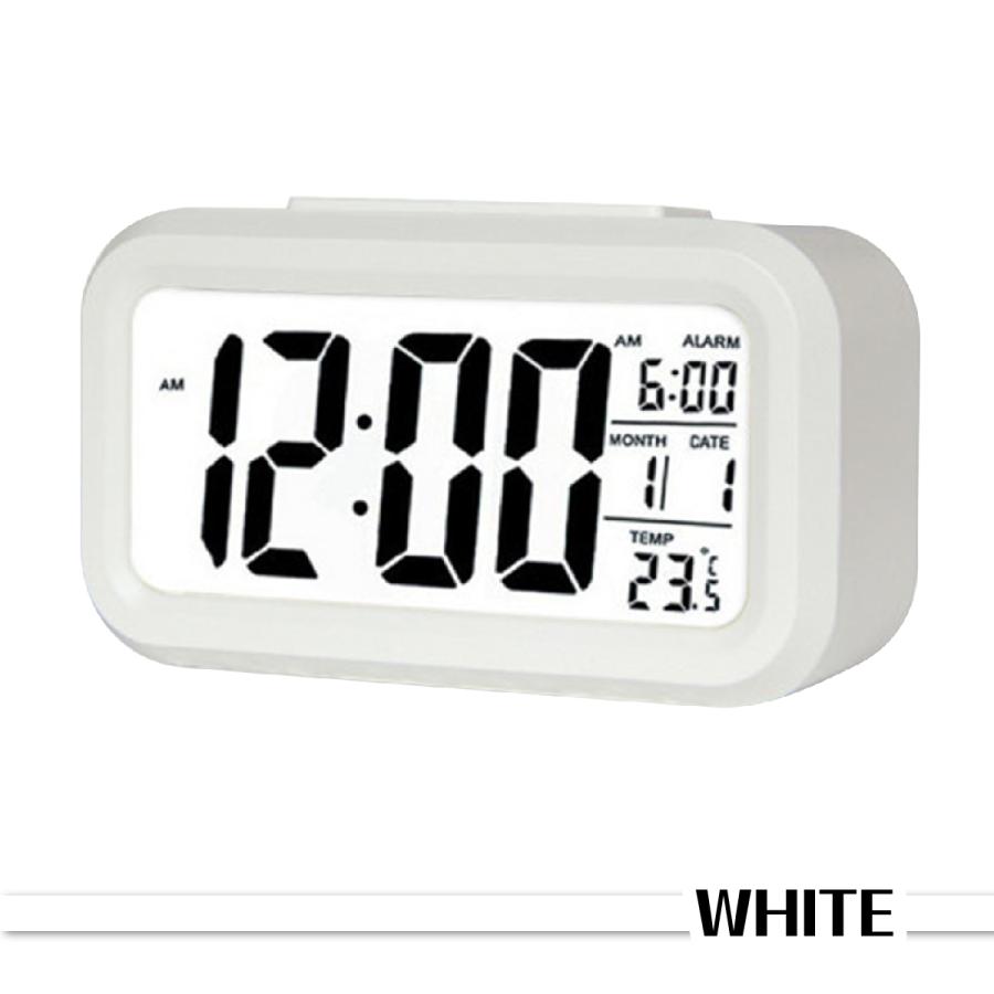 目覚まし時計 おしゃれ バックライト付き 大音量 起きれる 子供 置き時計 デジタル 見やすい シンプル カレンダー付き 温度計 アラーム 卓上 LED表示 かわいい｜heureux｜03