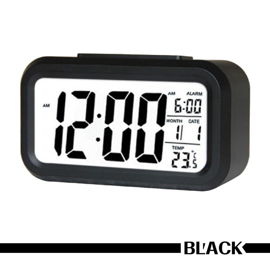 目覚まし時計 おしゃれ バックライト付き 大音量 起きれる 子供 置き時計 デジタル 見やすい シンプル カレンダー付き 温度計 アラーム 卓上 LED表示 かわいい｜heureux｜02
