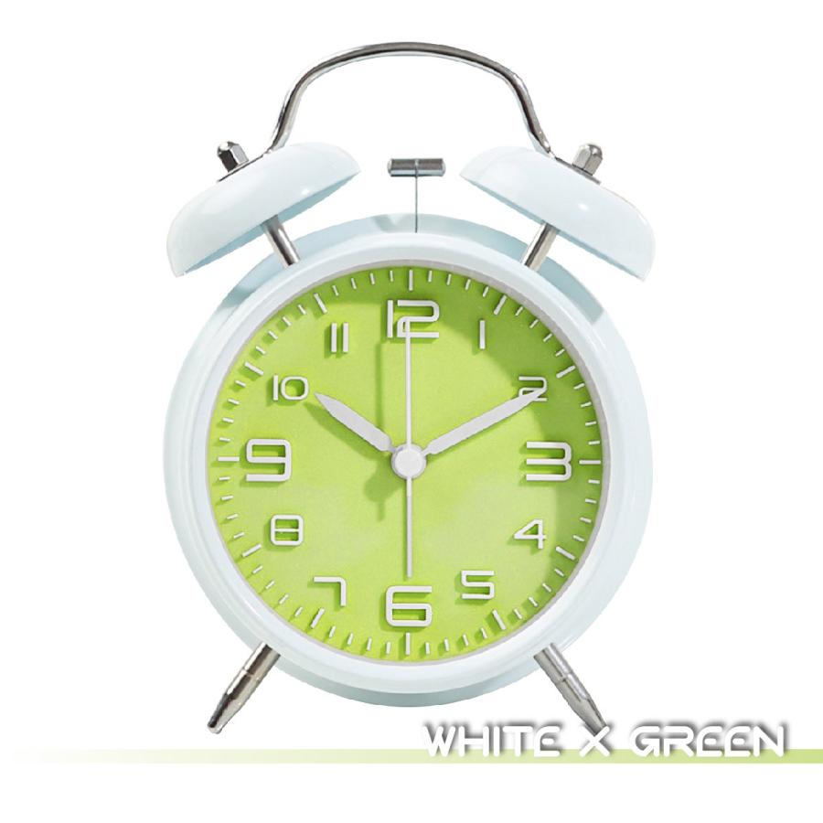 目覚まし時計 緑 アラーム時計 連続秒針 ライト おしゃれ かわいい Green 通販