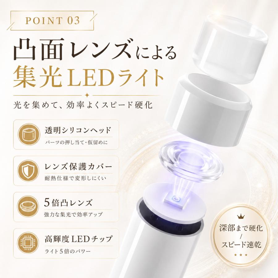 ネイルライト LED スタンド付き ジェルネイル ペン型 UVライト 硬化