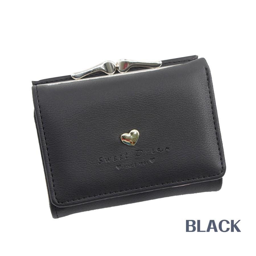 財布 レディース 二つ折り 三つ折り がま口 ハートチャーム 使いやすい