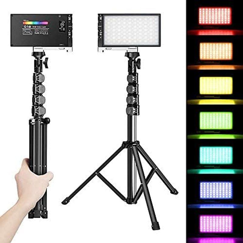 LED　ビデオライト　Pixel　2500K-8500K　Type-C充電式　RGB　G1S　3200mAh　撮影用照明ライトセット　12W