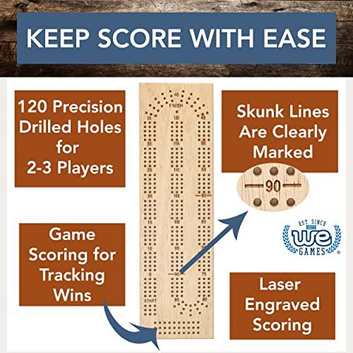 特価品コーナー [ウィゲ-ム]WE Games Cabinet Cribbage Set Solid Wood Continuous 3 Track Board wi