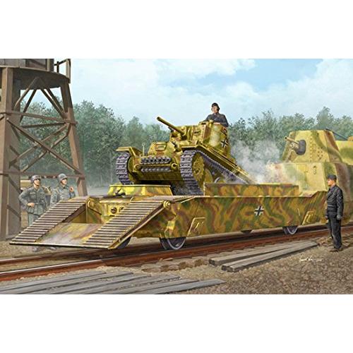 トランペッタ- 1/35 ドイツ装甲列車編成BP-42/戦車運搬車&プラガ38 t
