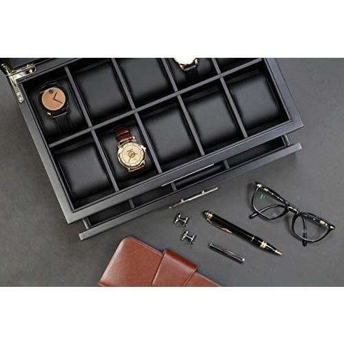 春セール Decorebay エグゼクティブ木製時計ボックス バレットボックス サングラスとジュエリ-ボックスストレ-ジオ-ガナイザ-(ウィ-ハ-ト)