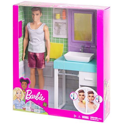 話題の最新アイテム Barbie Ken Doll & Bathroom Playset