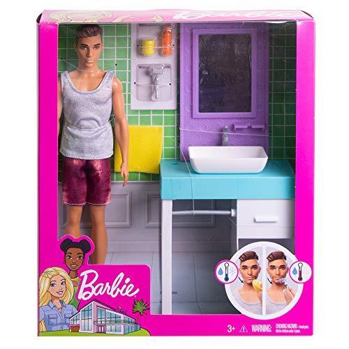 話題の最新アイテム Barbie Ken Doll & Bathroom Playset