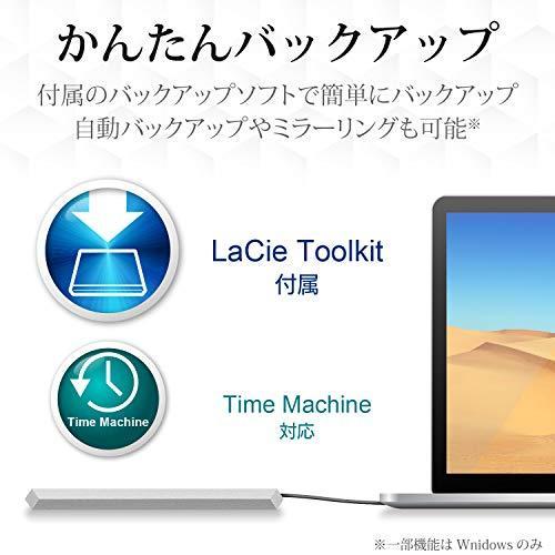LaCie HDD ポ-タブルハ-ドディスク 1TB USB3.0 3.1 USB type C対応 2 