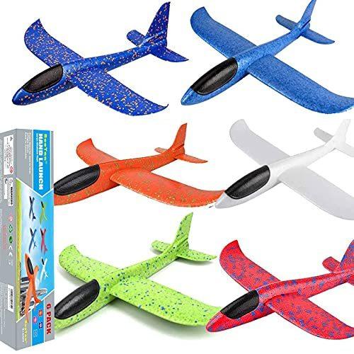 2021人気新作 6個パック BooTaa 飛行機おもちゃ 飛行機 飛行機グライダ- スロ-イングフォ-ム飛行機 Lサイズ 17.5インチ 電子玩具