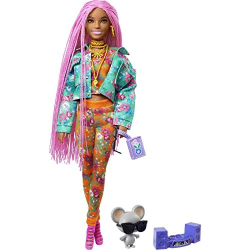 Barbie バービー Extra Doll #10 in Floral-Print Jacket & Jogger Set