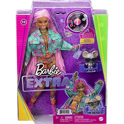 Barbie バービー Extra Doll #10 in Floral-Print Jacket & Jogger Set