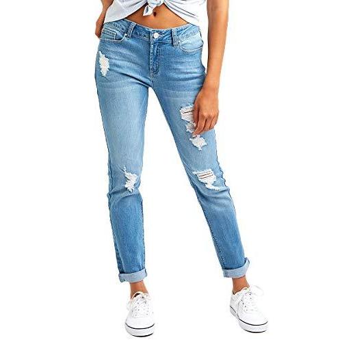 正規品 保証付 Resfeber レディース リップドボーイフレンドジーンズ キュートなアンティーク調ジーンズ ストレッチスキニージーンズ 穴付き Us サイズ 8 通販 激安 Www Superavila Com