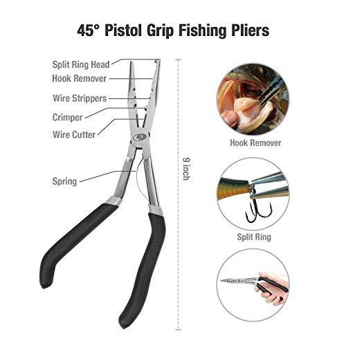 Mossy Oak 4pc Fishing Tool Kit ー Pistol Grip Fishing Pliers, Fish