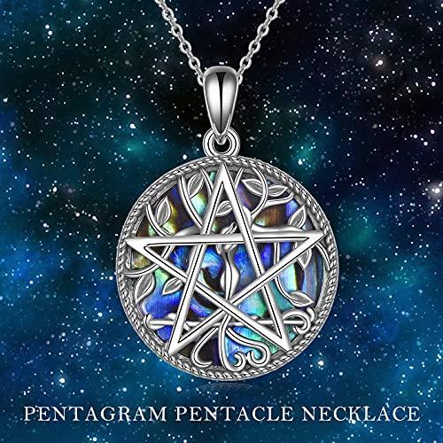 人気ブランド激安通販 YFN Pentacle Pentagram Necklace Sterling Silver Abalone Shell Tree of Life