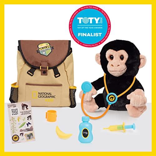 National Geographic Veterinarian Kit for Kids, Interactive Chimp Stuffed An