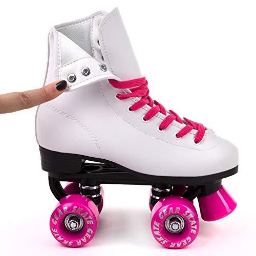 Skate Gear ソフトクラシックフェイクレザー ローラースケート(クラシックピンク、レディース7ユース6メンズ6) Skate Gear ソフトクラシックフェイクレザー ローラースケート クラシックピンク レディース7ユース6メンズ6 Classic