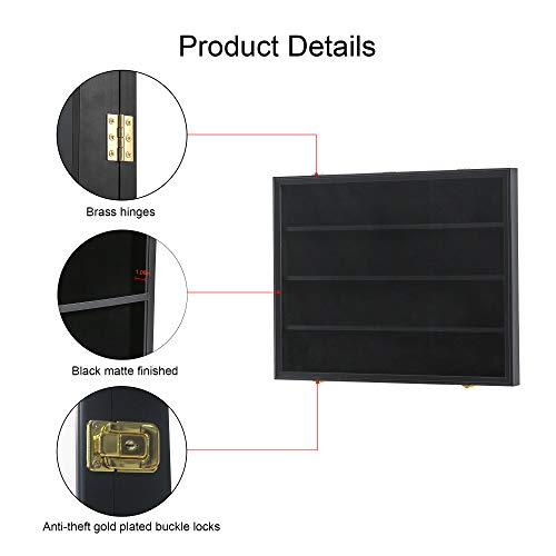 Verani 35 Graded Sports Card Display Case Baseball Card Display Case Holds Graded Sport Cards with UV Protection Clear View Lockable Wall Cabinet for Football Basketball Trading Card Black 