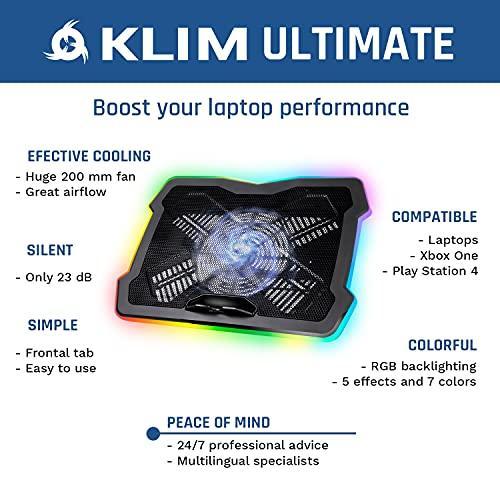 安心の通販 KLIM Ultimate RGBノートパソコンクーラー ゲーミングノートPCクーラー USB給電 静音 17インチまで対応 PC Mac PS5 P