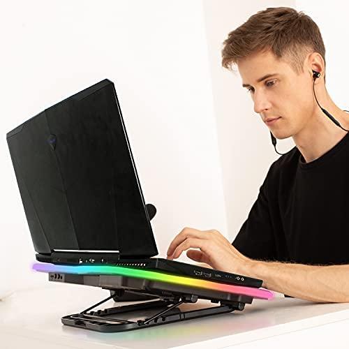 安心の通販 KLIM Ultimate RGBノートパソコンクーラー ゲーミングノートPCクーラー USB給電 静音 17インチまで対応 PC Mac PS5 P