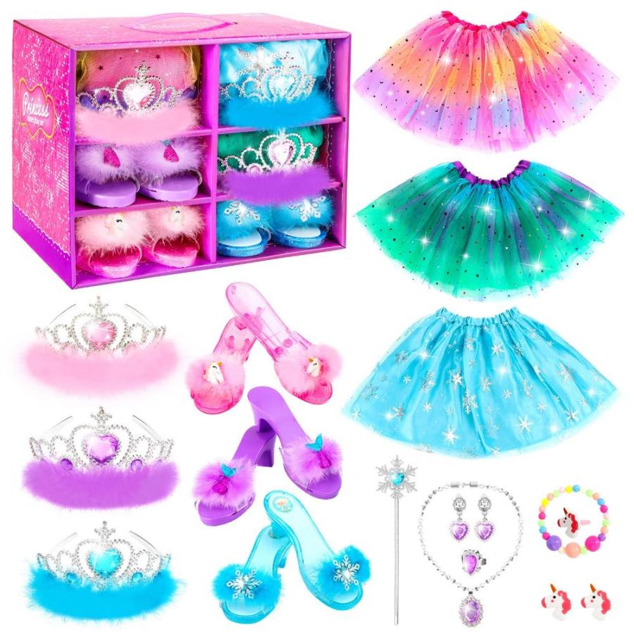 HAMSILY Princess Dress Up Shoes Set, Girls Dress Up Toys Toddler