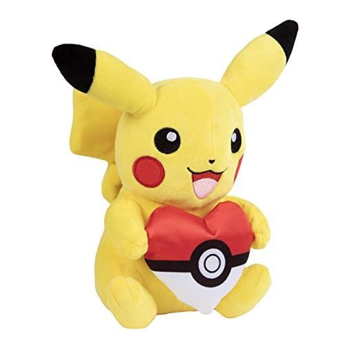 NEW  Pok?mon 8 Pikachu with Heart Poke Ball Plush ー Officially Licensed ー Quali