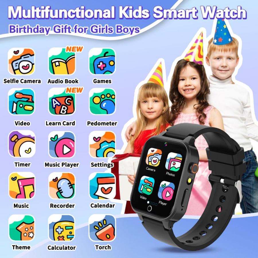 全品送料無料 Vakzovy Kids Smart Watch for Kids with 26 Puzzle Games HD Camera MP3 Player
