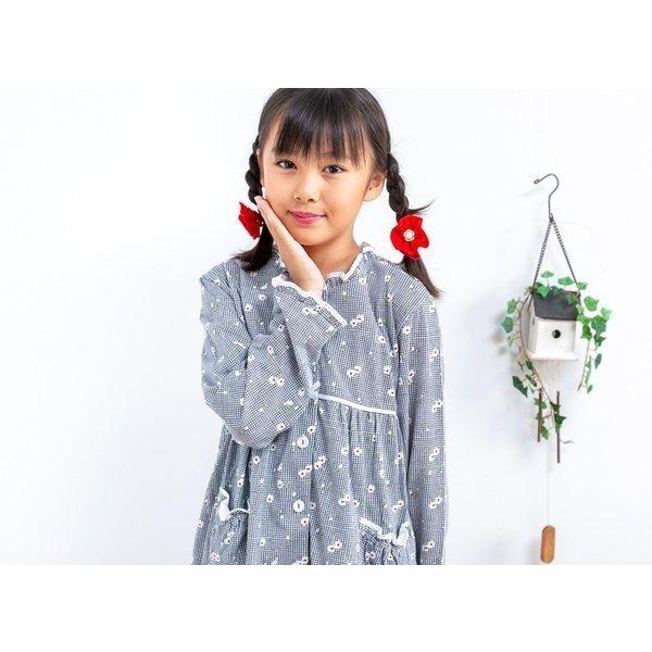 パジャマ キッズ 130 140 150 160cm サイズ 前開き 長袖 夏 女の子 女児 子供ナイトウェア 子供パジャマ 天竺ギンガムフラワー 部屋着の時間 通販 Yahoo ショッピング