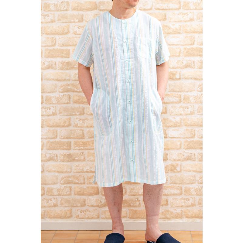 パジャマ スリーパー 夏 半袖 前開き 肌に優しい綿100 サラッとして涼しい メンズ レディース兼用 ワンピース ネグリジェ S M L Ll 3l 入院準備 ホテルパジャマ 部屋着の時間 通販 Yahoo ショッピング