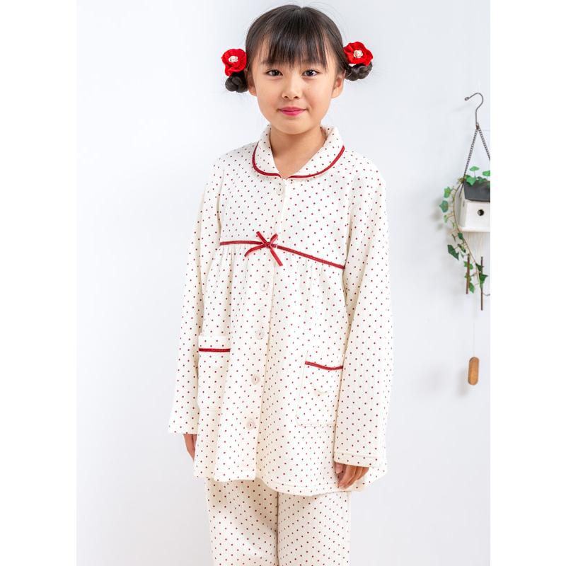 パジャマ キッズ おしゃれ 前開き 130 140 150 160 冬 女児 女の子 長袖 長パンツ 綿100 ニットキルト地水玉 部屋着の時間 通販 Yahoo ショッピング