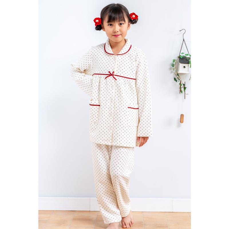 パジャマ キッズ おしゃれ 前開き 130 140 150 160 冬 女児 女の子 長袖 長パンツ 綿100 ニットキルト地水玉 部屋着の時間 通販 Yahoo ショッピング