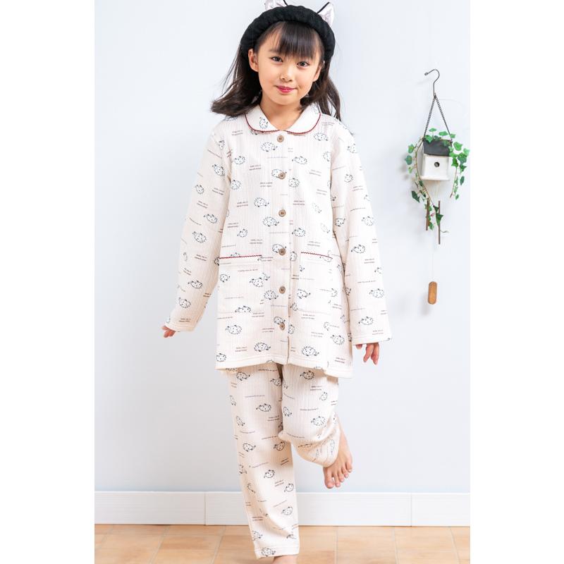 パジャマ キッズ 冬 女児 女の子 長袖 冬 前開き 肌に優しい綿100 ニットキルト地はりねずみ 130cm 140cm 150cm 160cm 子供ナイトウェア ルームウェア 部屋着の時間 通販 Yahoo ショッピング