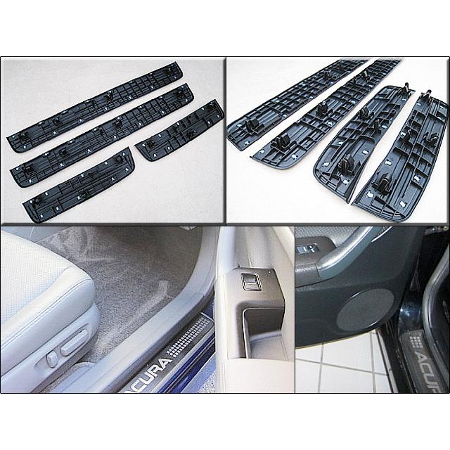 アコードCL7CL9【ACURA】アキュラTSX純正USスカッフプレート前後左右4点ブラック(NH167L)/USDM北米仕様ホンダ