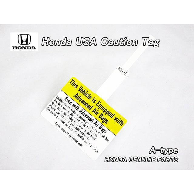 ホンダUSタグ【HONDA】米国USA純正ぶら下げラベル内装Passenger.SRS