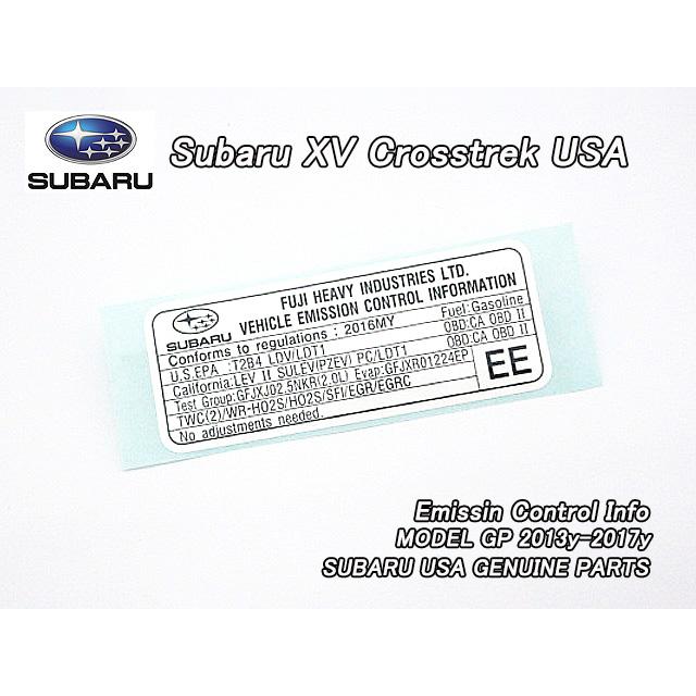 スバルXV【SUBARU】GP7GPEクロストレック純正USラベル-Emission