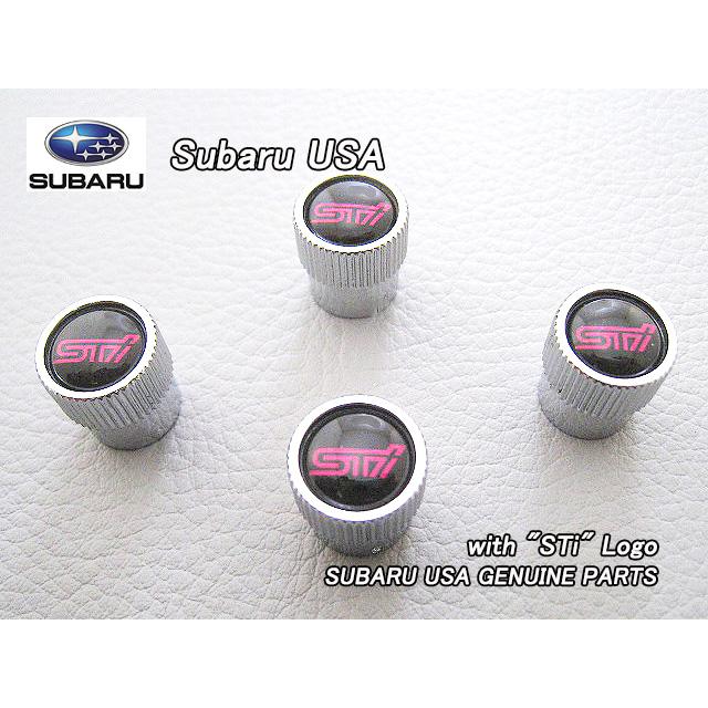 STI純正ホイール4本セット　スタッドレスタイヤ付き　STIエアバルブ スバル【SUBARU】米国US純正ホイールSTi文字入りエアバルブキャップ4個