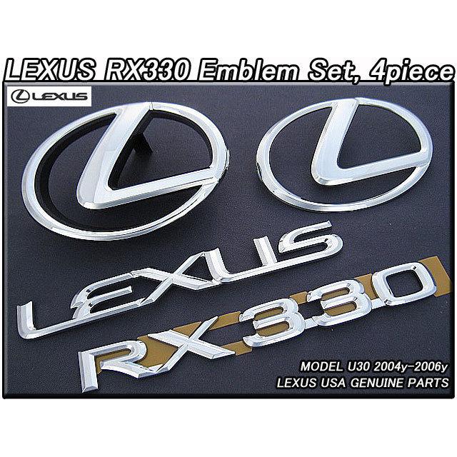 ハリアーU30/LEXUS/レクサスRX330純正USエンブレムセット-前後4点(04