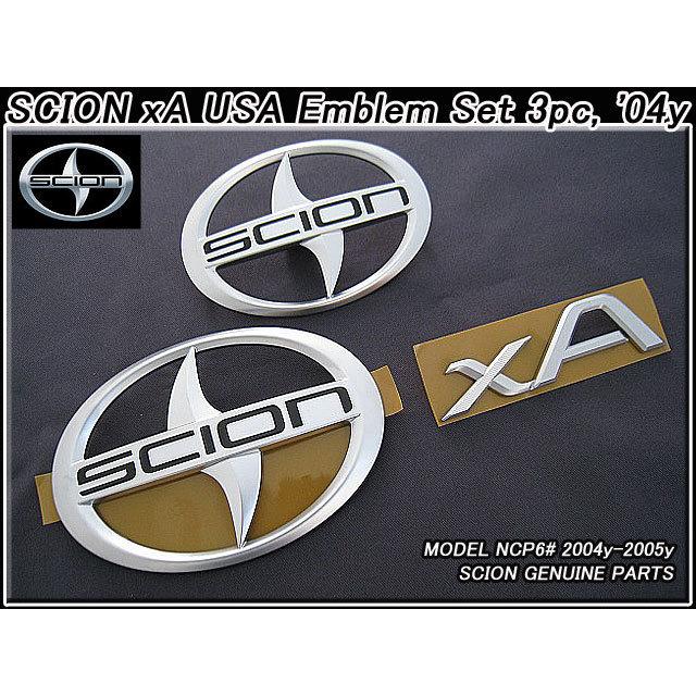 イストNCP60前期/SCION/サイオンxA純正USエンブレムセット-前後3点(04-05yモデル)/USDM北米仕様シンボル楕円マーク仕様USAトヨタ米国iSt