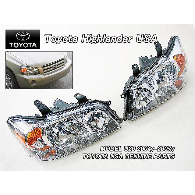 クルーガー後期/TOYOTA/トヨタHighlander純正USヘッドライト左右/USDM