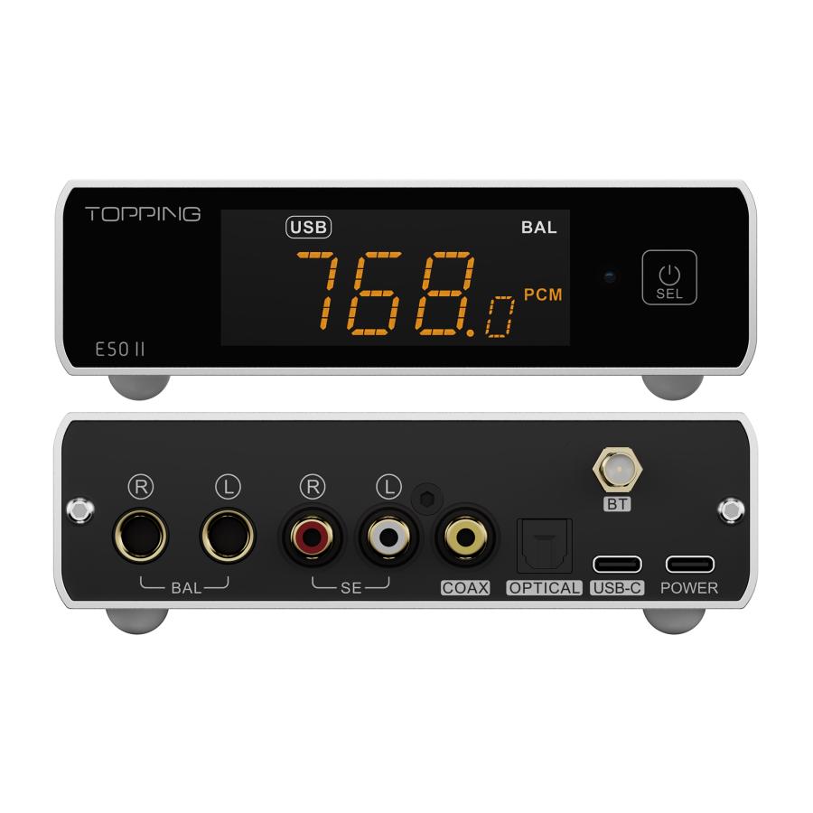 【国内正規品】TOPPING E50II ブラック【3月31日発売】コンパクトデスクトップDAC AK4497S XMOS XU-316 Bluetoothの画像