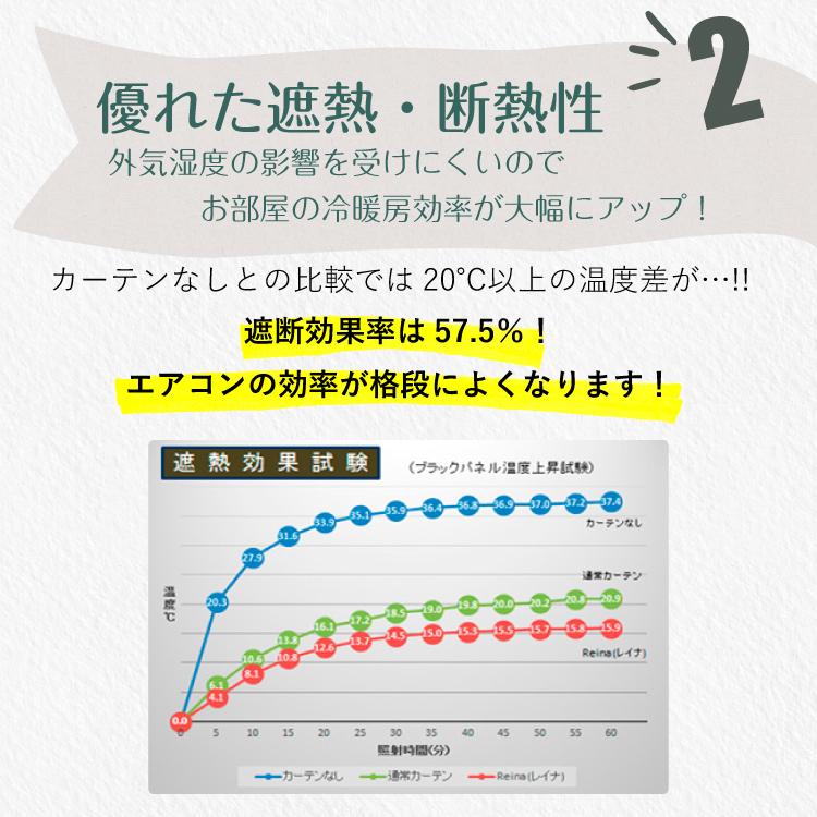 カーテン 遮光カーテン 遮光 遮光1級 おしゃれ 格安 無地 日本製 遮熱 防炎 オーダー 40色 Reinaレイナ 幅50〜100cm 丈80〜250cm 1枚 リビング 洗える｜hf-leaves｜06