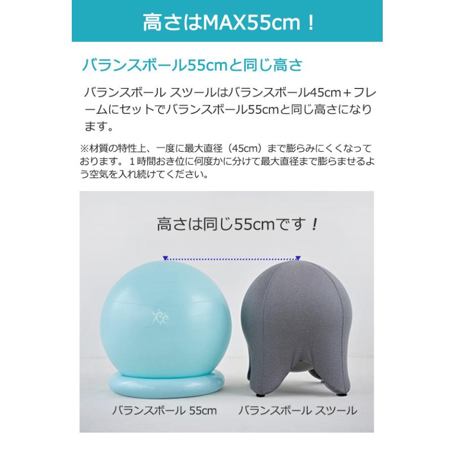 Re バランスボール スツール チェア 耐荷重300kg 固定フレーム ハンド