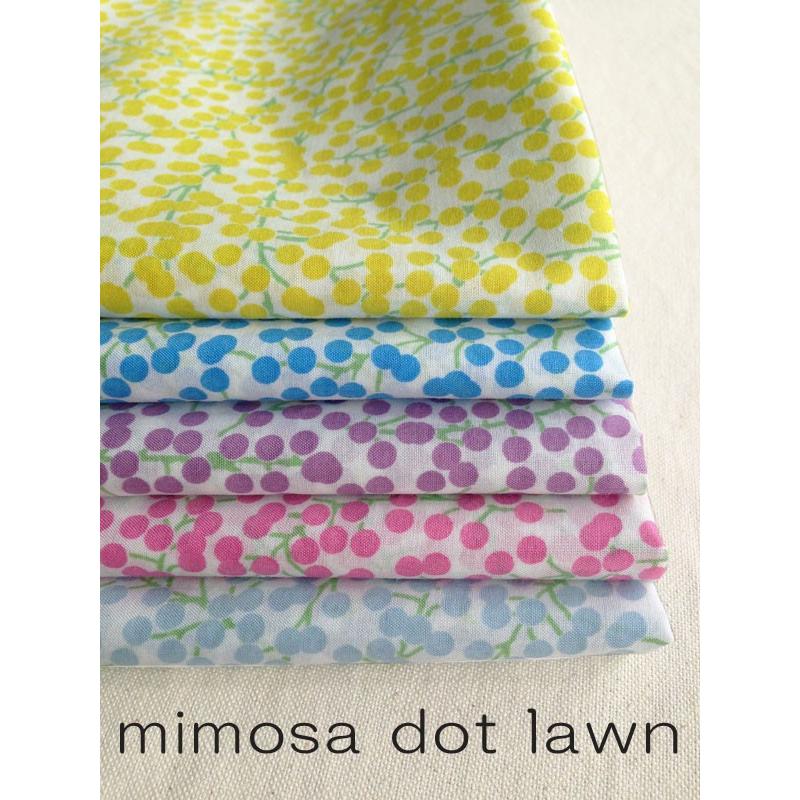 mimosa dot__ミモザ花柄ドット柄60ローン生地3ｍまでネコポス発送可5色50cm単位Ｉ567 : i-567 : 生地布専門店hinodeya  ヤフー店 - 通販 - Yahoo!ショッピング