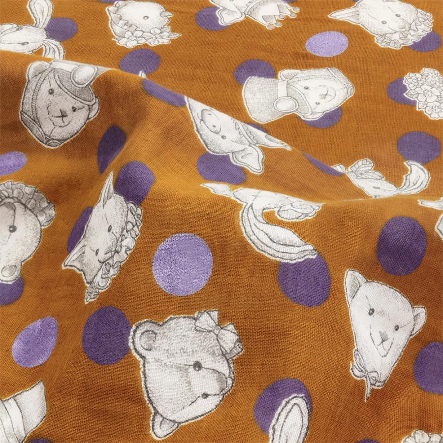 Jolifleur×fabricstorehiniodeya dottie bear ダブルガーゼ生地 5色